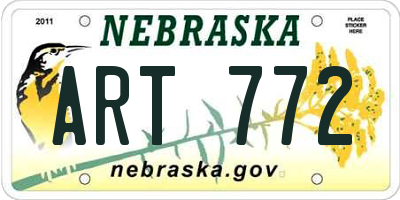 NE license plate ART772