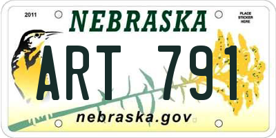 NE license plate ART791