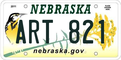 NE license plate ART821