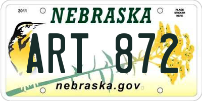 NE license plate ART872