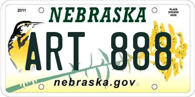NE license plate ART888