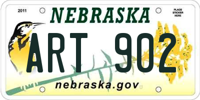 NE license plate ART902