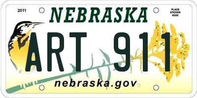 NE license plate ART911