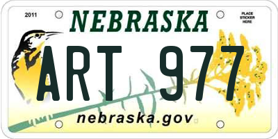 NE license plate ART977