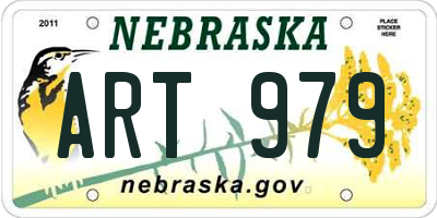 NE license plate ART979