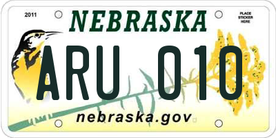NE license plate ARU010
