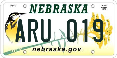 NE license plate ARU019