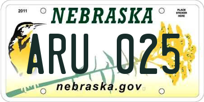NE license plate ARU025