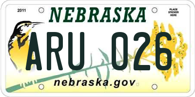 NE license plate ARU026