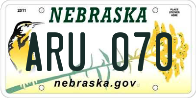 NE license plate ARU070