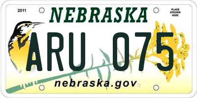 NE license plate ARU075