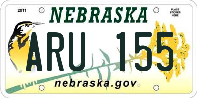 NE license plate ARU155