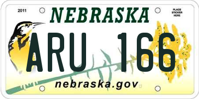NE license plate ARU166