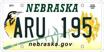 NE license plate ARU195