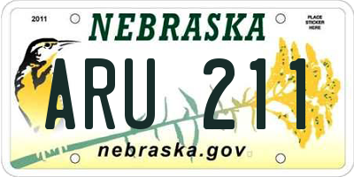 NE license plate ARU211