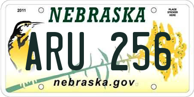 NE license plate ARU256
