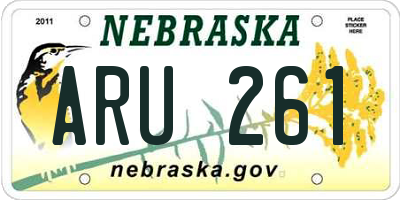 NE license plate ARU261