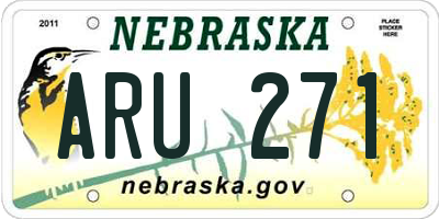 NE license plate ARU271