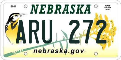 NE license plate ARU272