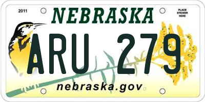 NE license plate ARU279