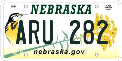 NE license plate ARU282