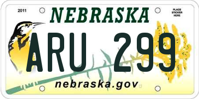 NE license plate ARU299