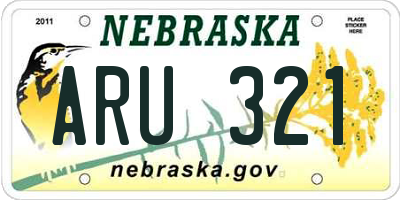 NE license plate ARU321