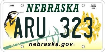 NE license plate ARU323