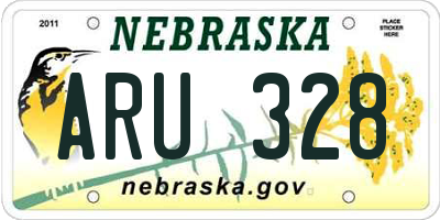 NE license plate ARU328