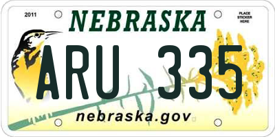NE license plate ARU335