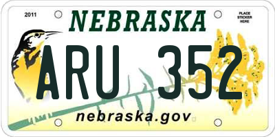 NE license plate ARU352