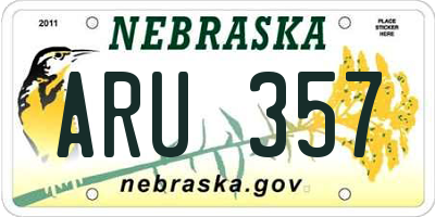 NE license plate ARU357