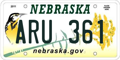 NE license plate ARU361