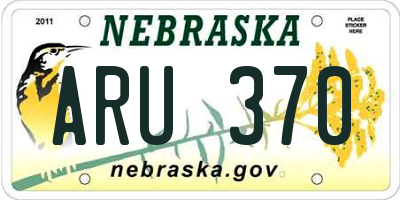 NE license plate ARU370