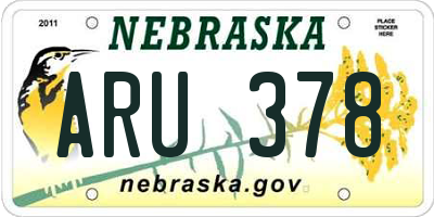 NE license plate ARU378