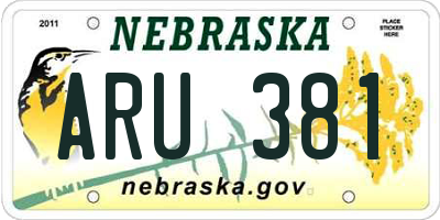 NE license plate ARU381