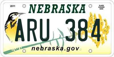 NE license plate ARU384