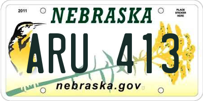 NE license plate ARU413