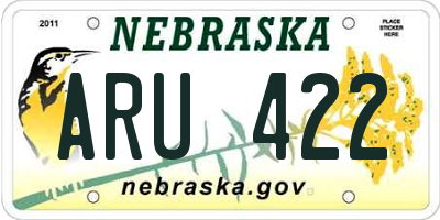 NE license plate ARU422