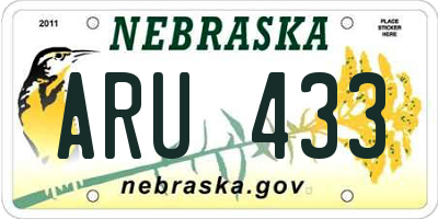 NE license plate ARU433