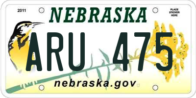 NE license plate ARU475