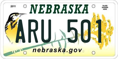 NE license plate ARU501