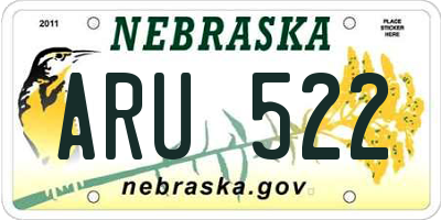 NE license plate ARU522