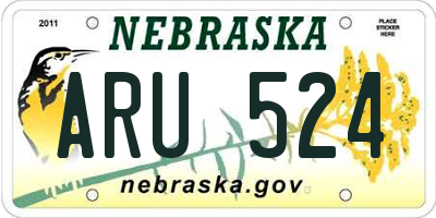 NE license plate ARU524