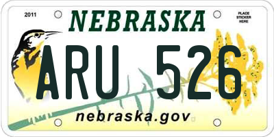 NE license plate ARU526