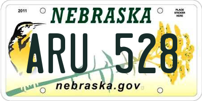 NE license plate ARU528