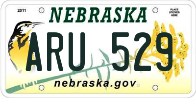 NE license plate ARU529