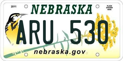NE license plate ARU530