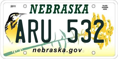 NE license plate ARU532