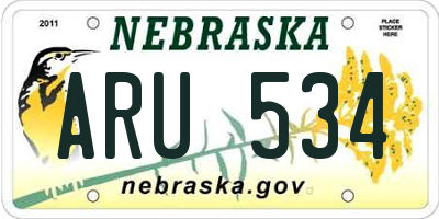 NE license plate ARU534
